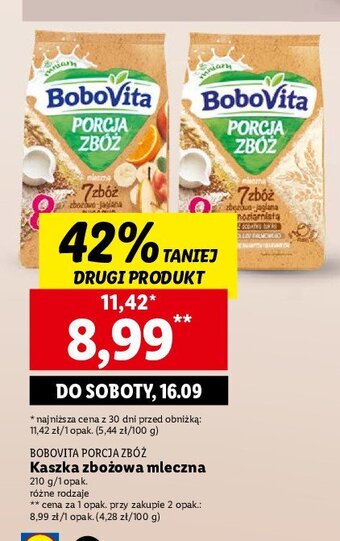 Lidl Kaszka mleczna 7 zbóż zbożowo-jaglana bez dodatku cukru oferta
