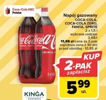 Carrefour Coca-Cola HBC Napój gazowany 1,5l oferta