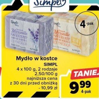 Carrefour Simpl Mydło w kostce 4 x 100g oferta