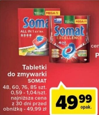 Carrefour Somat Tabletki do zmywarki 85 szt. oferta