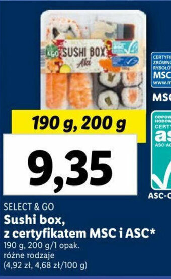 Lidl SELECT & GO Sushi box, z certyfikatem MSC i ASC 190g oferta