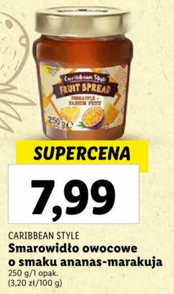 Lidl CARIBBEAN STYLE Smarowidło owocowe o smaku ananas-marakuja 250g oferta