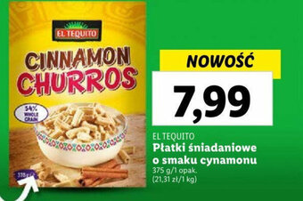Lidl EL TEQUITO Płatki śniadaniowe o smaku cynamonu 375 g oferta