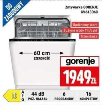 Neopunkt Zmywarka GORENJE GV643D60 oferta