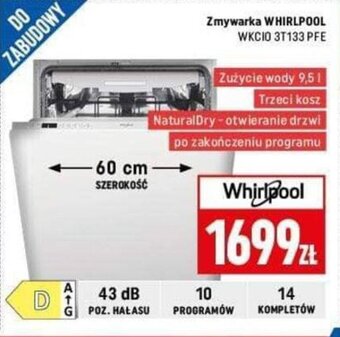 Neopunkt Zmywarka WHIRLPOOL WKCIO 3T133 PFE oferta