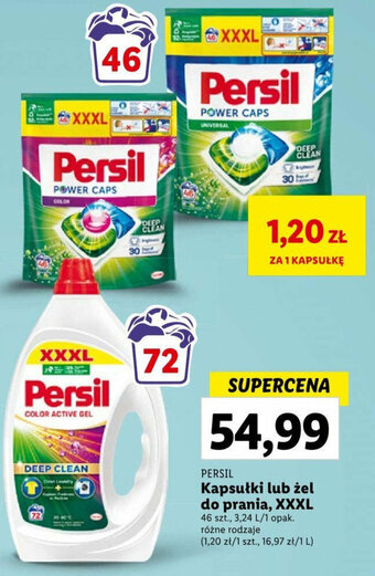 Lidl PERSIL Kapsułki lub żel do prania, XXXL 46 szt., 3,24 L oferta