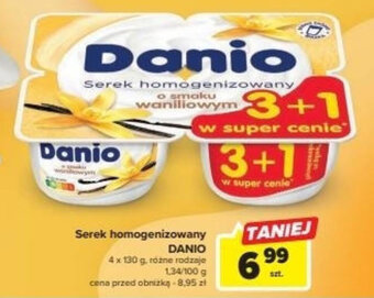 Carrefour Serek homogenizowany DANIO 4x130g oferta