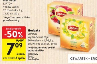 Intermarche Herbata LIPTON 20 torebek x 1,7-1,8 g oferta