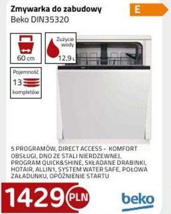 Kakto Zmywarka do zabudowy Beko DIN35320 oferta