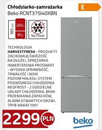 Kakto Chłodziarko-zamrażarka Beko RCNT375140XBN oferta