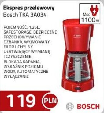 Kakto Ekspres przelewowy Bosch TKA 3A034 oferta