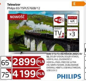 Kakto Telewizor Philips 65/75PUS7608/12 oferta