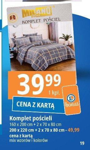 E.Leclerc Komplet pościeli 220 x 200 cm + 2 x 70 x 80 cm oferta