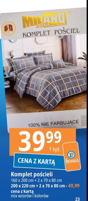 E.Leclerc Komplet poscieli 160 x 200 cm + 2 x 70 x 80 cm oferta
