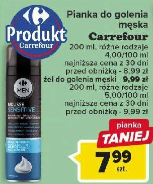 Carrefour Żel do golenia sensitive oferta