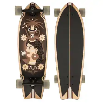 Deskorolka longboard oxelo fish 500 180 mm mystic wood