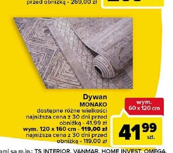 Carrefour Dywan monako 60 x 120 cm oferta
