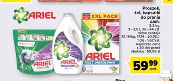 Carrefour Proszek, żel, kapsułki do prania ARIEL  3,3 kg oferta