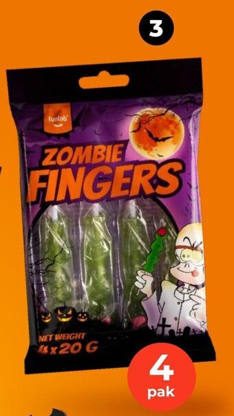 Dealz Lizaki w kształcie palców w zombie 4 x 20 g oferta