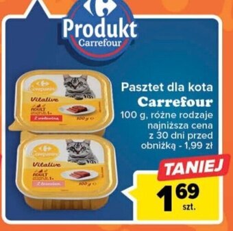 Carrefour Pasztet dla kota Carrefour 100 g oferta