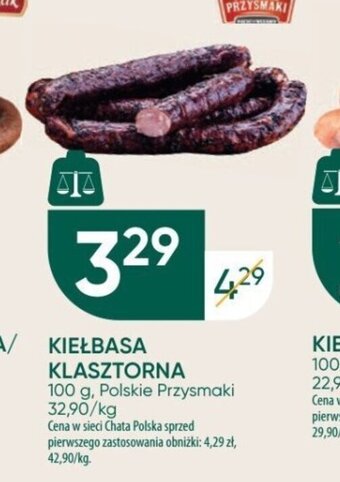 Chata Polska POLSKIE PRZYSMAKI KIEŁBASA KLASZTORNA 100 g oferta