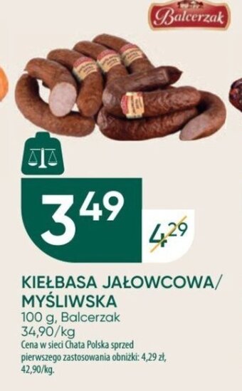 Chata Polska Balcerzak KIEŁBASA JAŁOWCOWA/ MYŚLIWSKA 100 g oferta