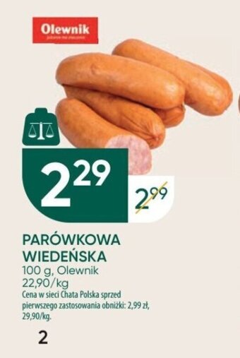 Chata Polska Olewnik PARÓWKOWA WIEDEŃSKA 100 g oferta