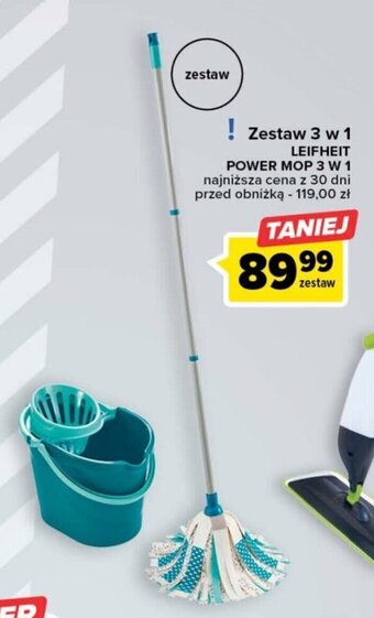 Carrefour Zestaw 3 w 1 LEIFHEIT POWER MOP 3 W 1 oferta