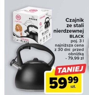 Carrefour Czajnik ze stali nierdzewnej BLACK oferta