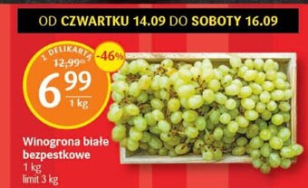 Delikatesy Centrum Winogrona białe bezpestkowe 1kg oferta