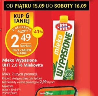 Delikatesy Centrum Mlekovita Mleko 1l oferta
