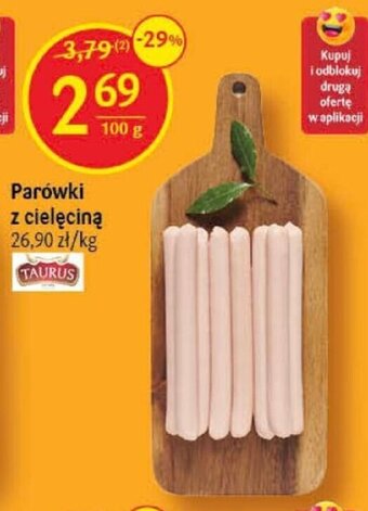 Delikatesy Centrum TAURUS Parówki z cielęciną 100g oferta