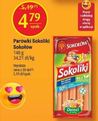 Delikatesy Centrum Sokołów Parówki Sokoliki 140g oferta