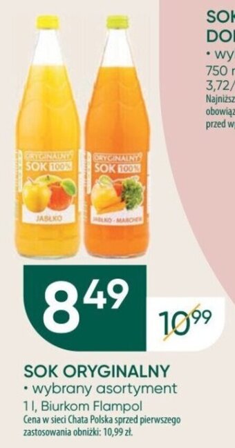 Chata Polska SOK ORYGINALNY 1l, Biurkom Flampol oferta
