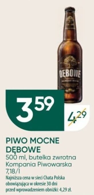 Chata Polska PIWO MOCNE DĘBOWE 500 ml Kompania Piwowarska oferta