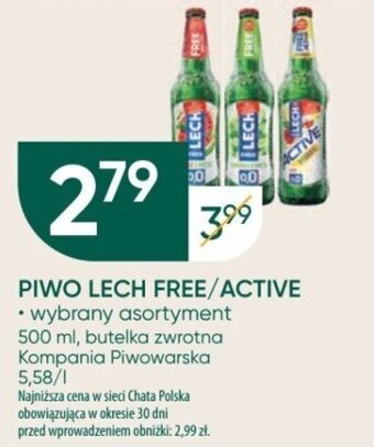 Chata Polska PIWO LECH FREE/ACTIVE 500 ml Kompania Piwowarska oferta