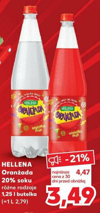 Kaufland HELLENA Oranżada 20% soku 1,25 I oferta