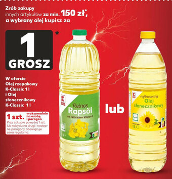 Kaufland Olej rzepakowy K-Classic 1l i Olej słonecznikowy K-Classic 1l oferta