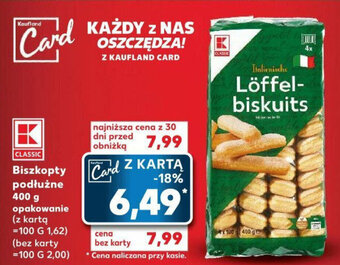 Kaufland Biszkopty podłużne 400 g oferta