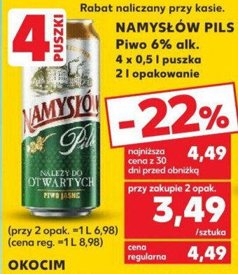Kaufland NAMYSŁÓW PILS Piwo 6% alk. 0,5 l oferta