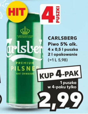 Kaufland CARLSBERG Piwo 5% alk. 0,5 l oferta