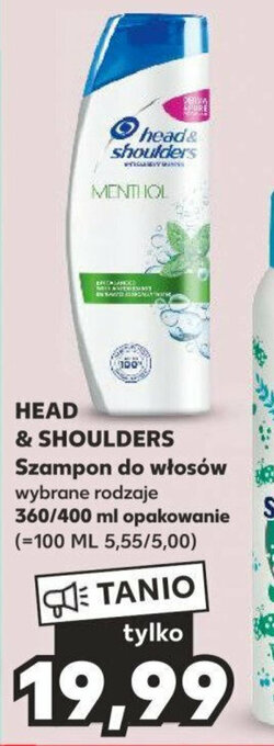 Kaufland HEAD & SHOULDERS Szampon do włosów 360/400 ml oferta