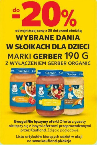 Kaufland WYBRANE DANIA W SŁOIKACH DLA DZIECI MARKI GERBER 190 G oferta