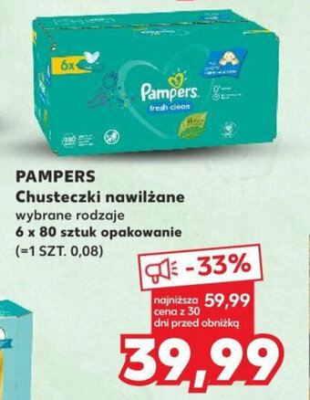 Kaufland PAMPERS Chusteczki nawilżane 6 x 80 szt. oferta