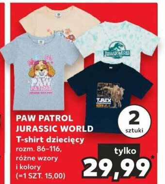PAW PATROL JURASSIC WORLD T-shirt dziecięcy 2szt.