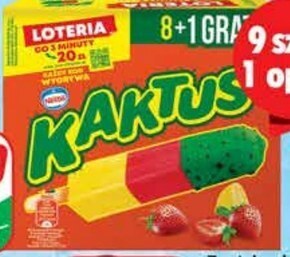 Dino Kaktus lody wodne o smaku cytrynowym i sorbet truskawkowy 405 ml (9 sztuk) oferta
