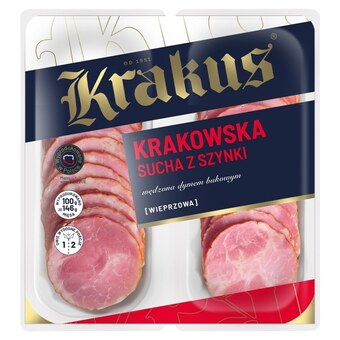Biedronka Krakus kiełbasa krakowska sucha z szynki 80 g oferta