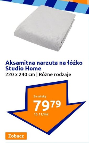 Action Aksamitna narzuta na łóżko Studio Home 220x240cm oferta