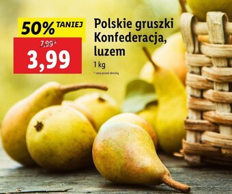 Lidl Polskie gruszki Konfederacja 1kg oferta