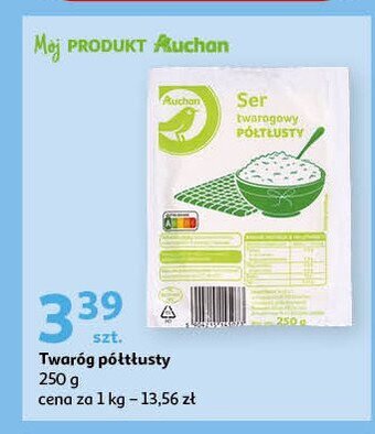 Auchan Twaróg półtłusty oferta